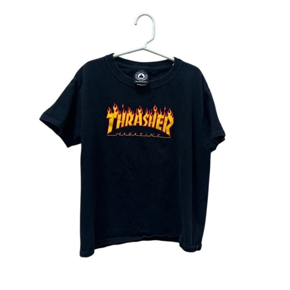 Thrasher Black Youth Skateboard Tee size S
